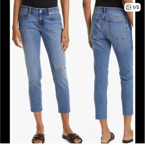 Rag & Bone Denim Slim Boyfriend Frayed Edge Jeans